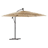 Vidaxl parasol met led's en stalen paal 246x246x230 cm bruin