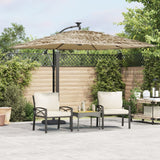 Vidaxl parasol met led's en stalen paal 269x269x235 cm bruin