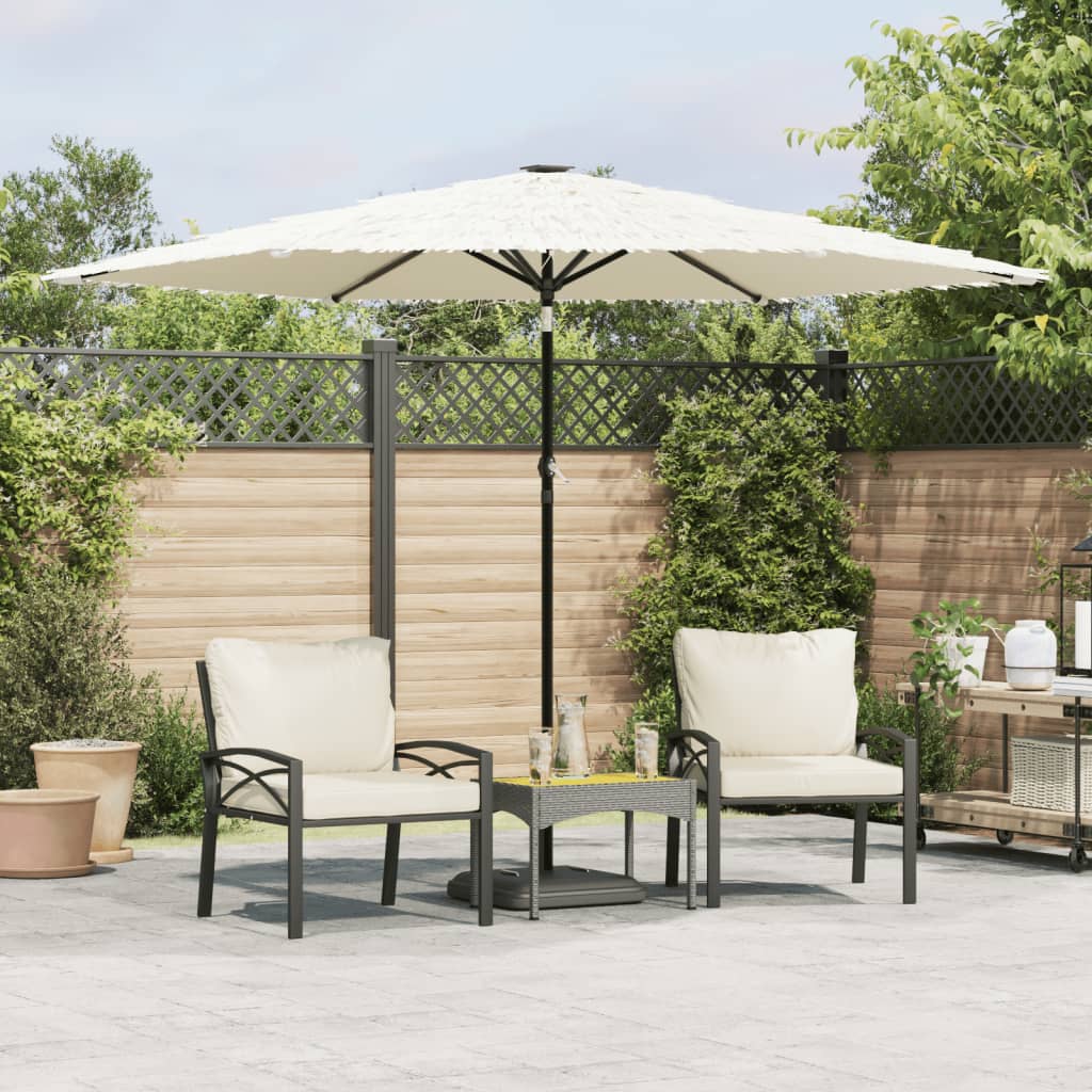 Vidaxl parasol met stalen paal 288x288x225 cm wit