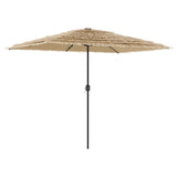 Vidaxl parasol met led's en stalen paal 300x200x250 cm bruin