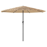 Vidaxl parasol met led's en stalen paal 324x324x247 cm bruin