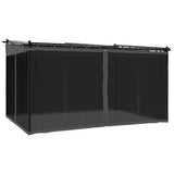 Vidaxl prieel met zijwanden van gaas 4x3 m staal antracietkleurig