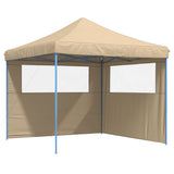 Vidaxl partytent inklapbaar pop-up met 2 zijwanden beige