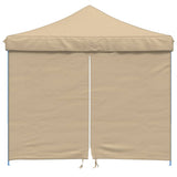 Vidaxl partytent inklapbaar pop-up met 4 zijwanden beige