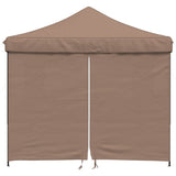 Vidaxl partytent inklapbaar pop-up met 4 zijwanden bruin