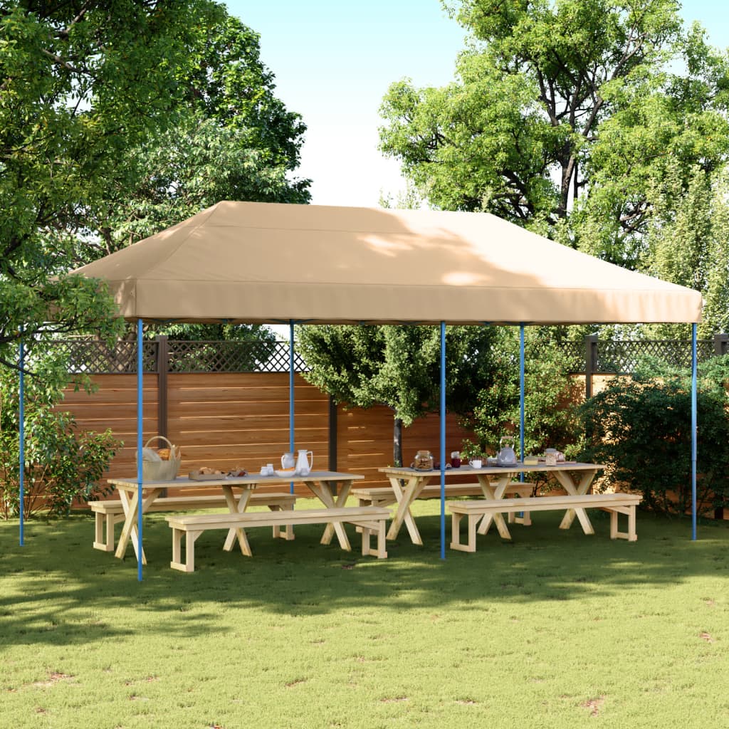 Vidaxl partytent inklapbaar pop-up 580x292x315 cm beige