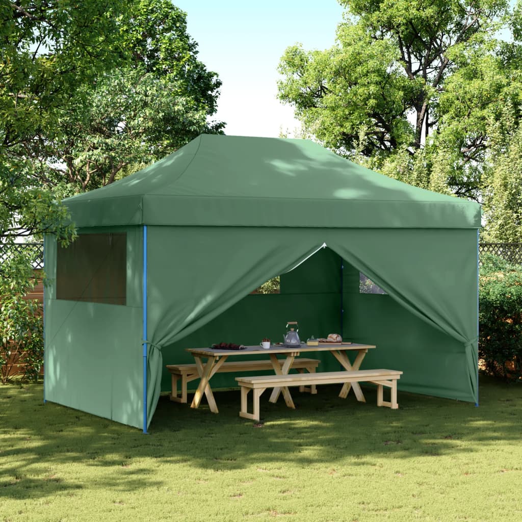 Vidaxl partytent inklapbaar pop-up met 4 zijwanden groen