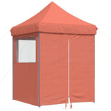 Vidaxl partytent inklapbaar pop-up met 4 zijwanden terracottakleurig