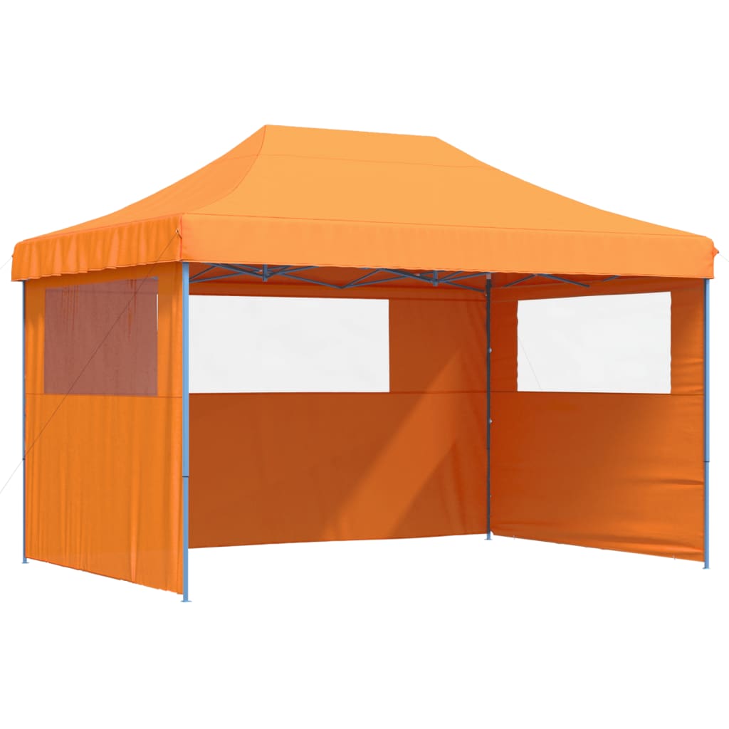 Vidaxl partytent inklapbaar pop-up met 3 zijwanden oranje