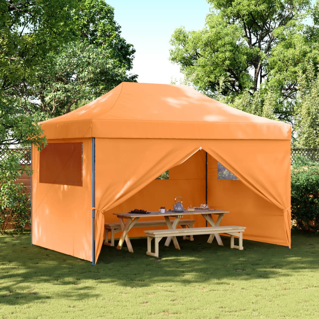 Vidaxl partytent inklapbaar pop-up met 4 zijwanden oranje