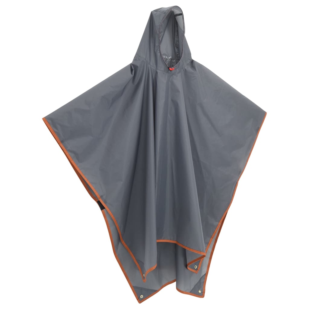 Vidaxl regenponcho met capuchon 2-in-1 ontwerp 223x145 cm grijs oranje