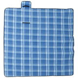 Vidaxl picknickkleed opvouwbaar geruit 200x200 cm fluweel blauw
