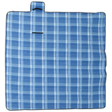 Vidaxl picknickkleed opvouwbaar geruit 200x200 cm fluweel blauw