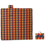 Vidaxl picknickkleed opvouwbaar geruit 200x200 cm fluweel meerkleurig
