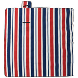 Vidaxl picknickkleed opvouwbaar strepen 200x200 cm fluweel blauw rood