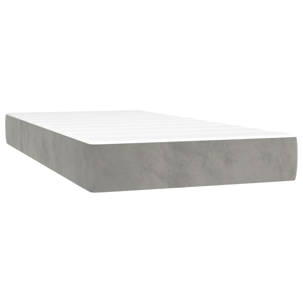 Vidaxl pocketveringmatras medium 120x190x20 cm fluweel lichtgrijs