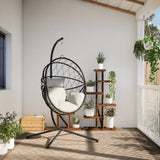 Vidaxl hangstoel met standaard rattan en staal beige