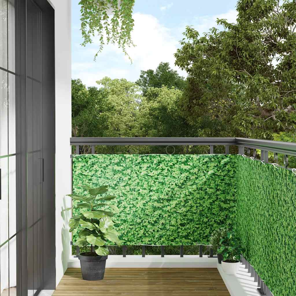 Vidaxl balkonscherm plantpatroon 600x90 cm pvc groen