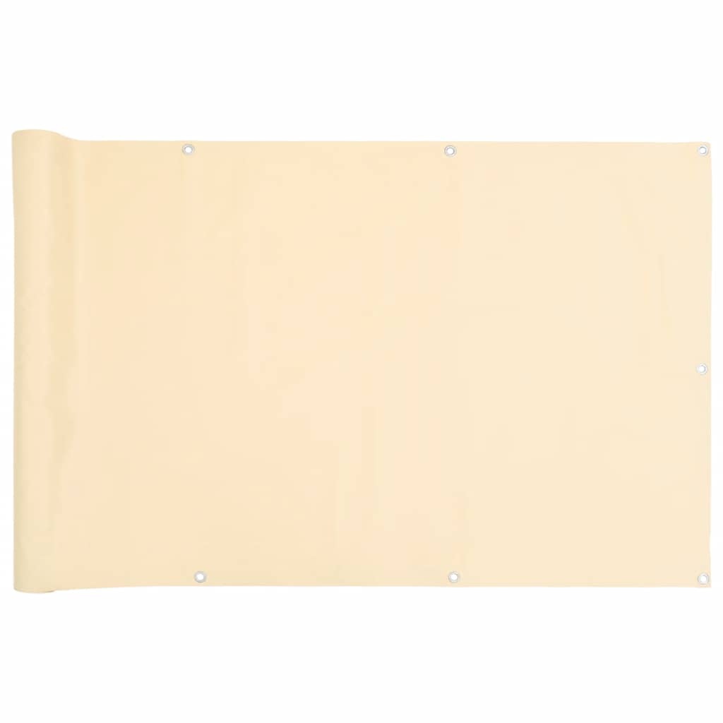 Vidaxl balkonscherm 1000x120 cm pvc crèmekleurig