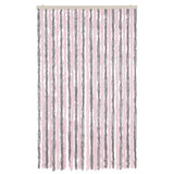 Vidaxl vliegengordijn 118x220 cm chenille zilvergrijs en roze