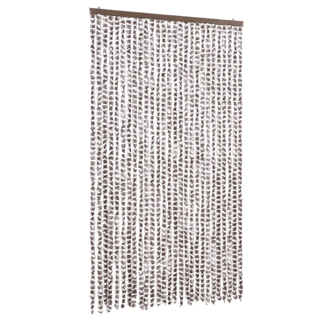 Vidaxl vliegengordijn 118x220 cm chenille taupe en wit