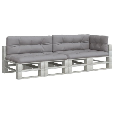 Vidaxl palletkussens 5 st stof grijs