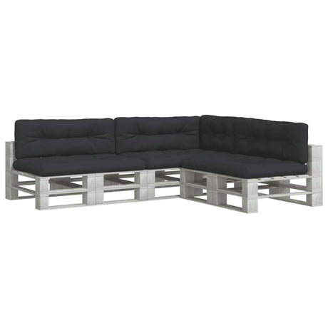 Vidaxl palletkussens 7 st stof zwart