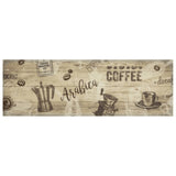 Vidaxl keukenmat wasbaar koffieprint 60x180 cm fluweel bruin