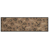 Vidaxl keukenmat wasbaar ochtendprint 45x150 cm fluweel bruin