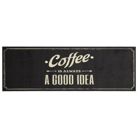 Vidaxl keukenmat wasbaar koffietekst 60x180 cm fluweel