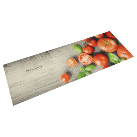 Vidaxl keukenmat wasbaar tomatenprint 45x150 cm fluweel