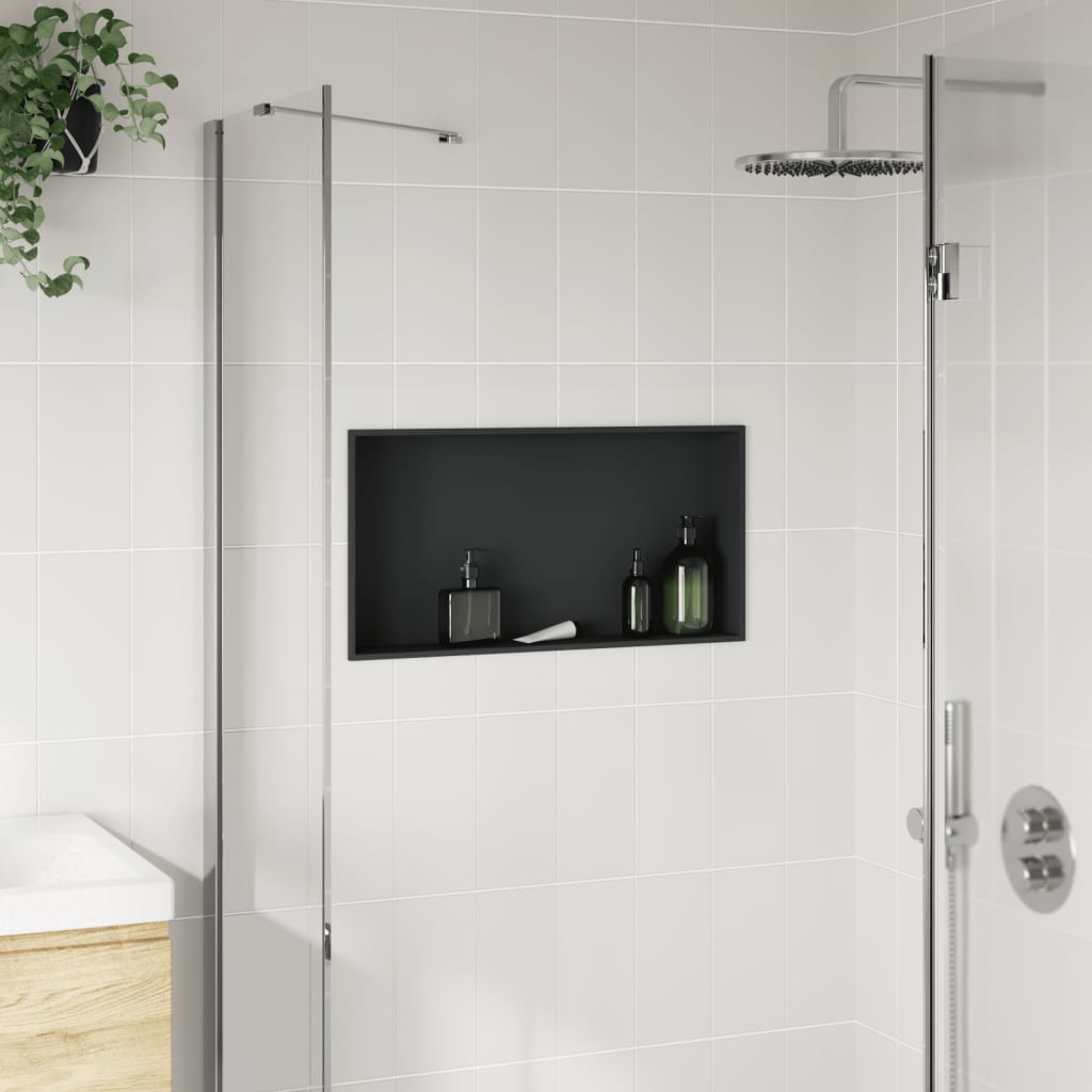 Vidaxl douchenis 62x32x9 cm roestvrijstaal matzwart