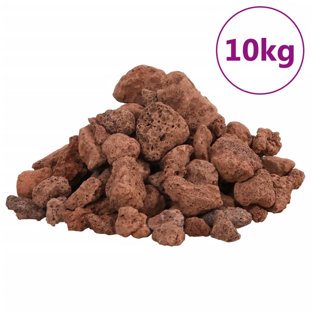 VidaXL Lavastenen 10 kg 1-2 cm rood