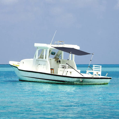 Vidaxl schaduwdoekset t-top 174x205x(115-194) cm marineblauw