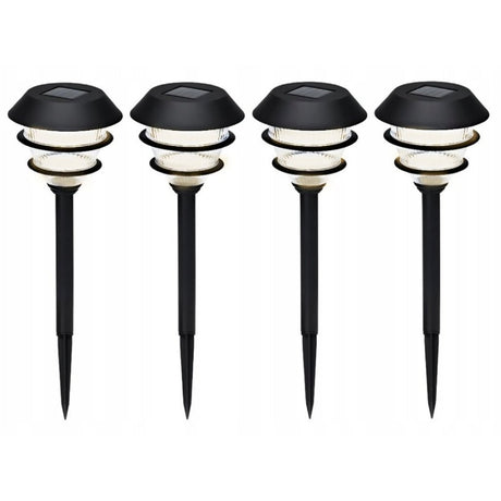 Pro garden solar tuinlampen 4 stuks zwart
