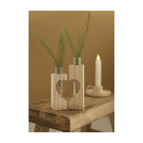 Ideas 4 seasons houten buishouder hart 4x4xh14,5cm set 2
