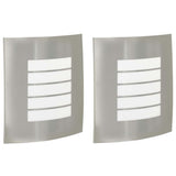 Vidaxl buiten wandlamp 2 pcs zilver 23.5 x 9 x 26 cm