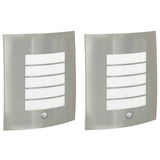 Vidaxl buiten wandlamp 2 pcs zilver 23.5 x 9 x 26 cm