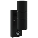Vidaxl buiten wandlamp zwart 7 x 10 x 22 cm rvs en glas