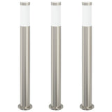 Vidaxl bolderverlichting 3 stuks 80 cm rvs ip44