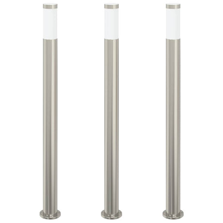 Vidaxl bolderverlichting 3 stuks 110 cm rvs ip44