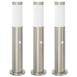 Vidaxl bolderverlichting met sensor 3 stuks 50 cm rvs ip44
