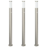 Vidaxl bolderverlichting met sensor 3 stuks 110 cm rvs ip44