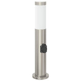 Vidaxl bolderarmatuur met stopcontact 50 cm rvs ip44