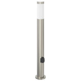 Vidaxl bolderarmatuur met stopcontact 80 cm rvs ip44