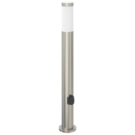 Vidaxl bolderarmatuur met stopcontact 80 cm rvs ip44