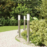 Vidaxl bolderverlichting met stopcontact 3 stuks 80 cm roestvrij staal ip44