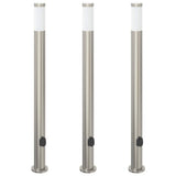 Vidaxl bolderverlichting met stopcontact 3 stuks 110 cm roestvrij staal ip44