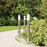 Vidaxl bolderverlichting met sensor en stopcontact 3 stuks 80 cm roestvrij staal ip44