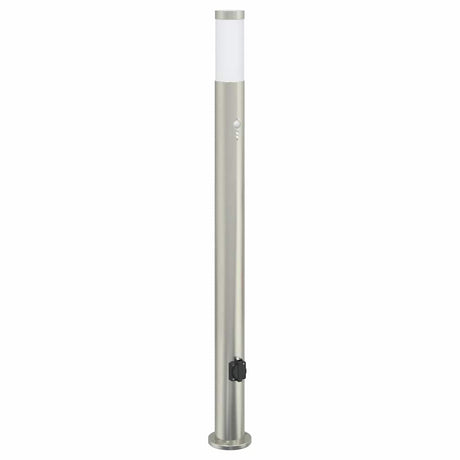 Vidaxl bolderarmatuur met sensor en stopcontact 110 cm roestvrij staal ip44
